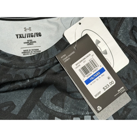 NWT Boys' Under Armour Heatgear Short Sleeve Tshirt Youth XL Show Up Show Out - Picture 2 of 4